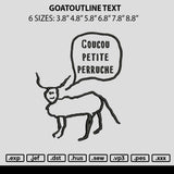Goatoutline Text Embroidery File 6 sizes