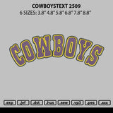 Cowboystext 2509 Embroidery File 6 sizes