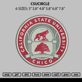 Csucircle Embroidery File 6 sizes