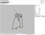CAT SMOKING OUTLINE Embroidery