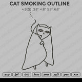 CAT SMOKING OUTLINE Embroidery