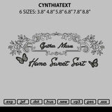 Cynthiatext Emboidery File 6 sizes