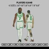 Players 0204 Embroidery File 6 sizes