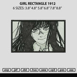Girl Rectangle 1912 Embroidery File 6 sizes