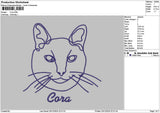 Cora Cat Embroidery File 6 sizes