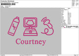 Courtneytext Embroidery File 6 sizes