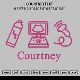 Courtneytext Embroidery File 6 sizes