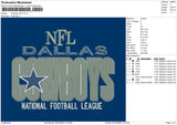 Cowboys 2512 Embroidery File 6 sizes