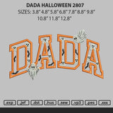 Dada Halloween 2807 Embroidery File 6 sizes