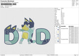DAD BLUEY Embroidery File 6 size
