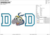 DAD Gonzo Embroidery File 6 sizes