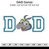 DAD Gonzo Embroidery File 6 sizes
