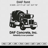 DAF Front Embroidery File 6 size