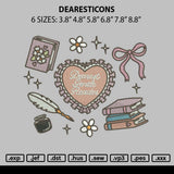 Dearesticons Embroidery File 6 sizes