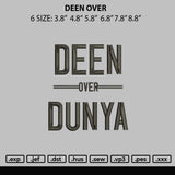 Deen Over Embroidery File 6 Sizes