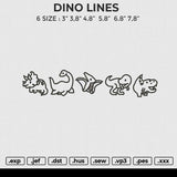 DINO LINES Embroidery File 4 size