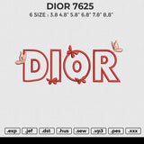 DIOR 7625 Embroidery File 6 size
