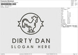 DIRTY DAN Embroidery File 6 size