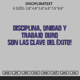 Disciplinatext Embroidery File 6 sizes
