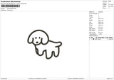 DOG25226 Embroidery File 6 size