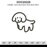 DOG25226 Embroidery File 6 size