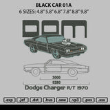 Black Car 01a Embroidery File 6 sizes