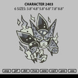 Character 2403 Embroidery File 6 sizes
