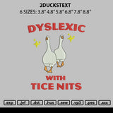 2duckstext Embroidery File 6 sizes