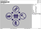 Demographic Embroidery File 6 sizes
