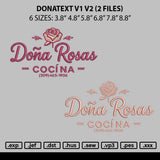 Donatext V1 V2 Embroidery 2 Files