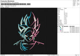 Dragon Ball Z silhouette Embroidery File 6 size