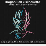 Dragon Ball Z silhouette Embroidery File 6 size