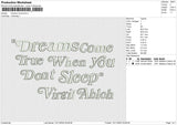 Dreams Come Embroidery