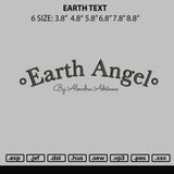 Earth Text Embroidery File 6 sizes