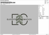 ELEVATE CINEMATICS Embroidery File