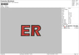Er Text Embroidery File 6 sizes