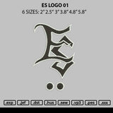 Es Logo 01 Embroidery File 6 sizes
