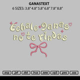 Ganastext Embroidery File 6 sizes