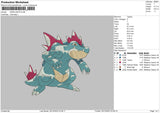 Feraligatr Embroidery File 6 sizes