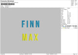 Finn Max Embroidery File 6 sizes