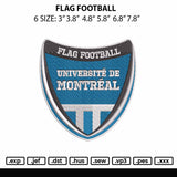 Flag Football Embroidery File 6 sizes