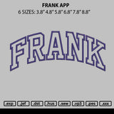 Frank App Embroidery File 6 sizes