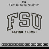 Fsu Text Embroidery File 6 sizes