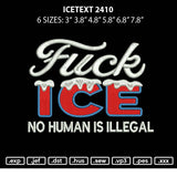 Icetext 2410 Embroidery File 6 sizes