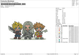 Final Fantasy chibi Embroidery File 6 size