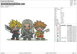 Final Fantasy chibi Embroidery File 6 size