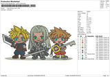 Final Fantasy chibi Embroidery File 6 size