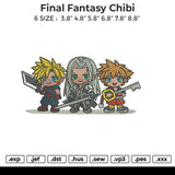 Final Fantasy chibi Embroidery File 6 size