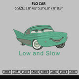 Flo Car Embroidery File 6 sizes