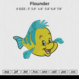 Flounder Embroidery File 6 size